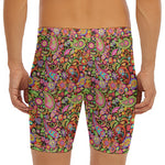 Colorful Hippie Peace Signs Print Men's Long Boxer Briefs