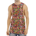 Colorful Hippie Peace Signs Print Men's Muscle Tank Top