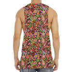 Colorful Hippie Peace Signs Print Men's Muscle Tank Top