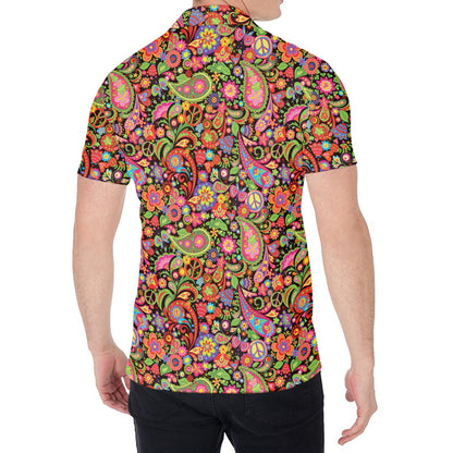 Colorful Hippie Peace Signs Print Men's Shirt