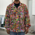 Colorful Hippie Peace Signs Print Men's Shirt Jacket