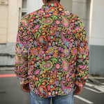 Colorful Hippie Peace Signs Print Men's Shirt Jacket