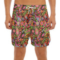 Colorful Hippie Peace Signs Print Men's Split Running Shorts