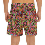 Colorful Hippie Peace Signs Print Men's Split Running Shorts