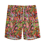 Colorful Hippie Peace Signs Print Men's Sports Shorts