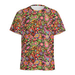 Colorful Hippie Peace Signs Print Men's Sports T-Shirt