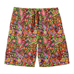 Colorful Hippie Peace Signs Print Men's Swim Trunks