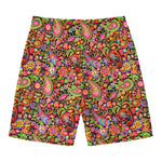 Colorful Hippie Peace Signs Print Men's Swim Trunks