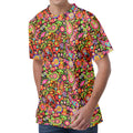 Colorful Hippie Peace Signs Print Men's Velvet T-Shirt
