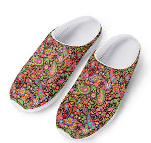 Colorful Hippie Peace Signs Print Mesh Casual Shoes