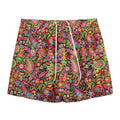 Colorful Hippie Peace Signs Print Mesh Shorts