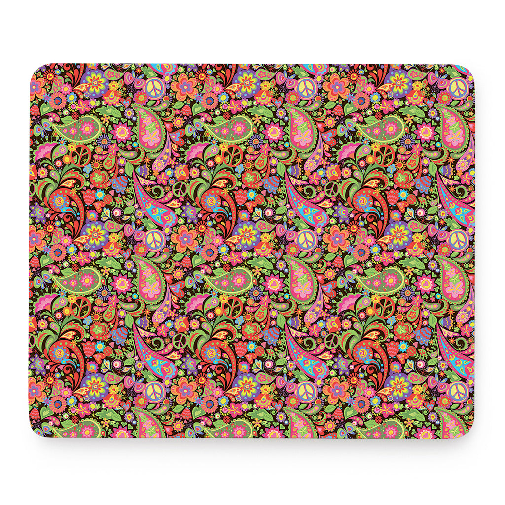 Colorful Hippie Peace Signs Print Mouse Pad