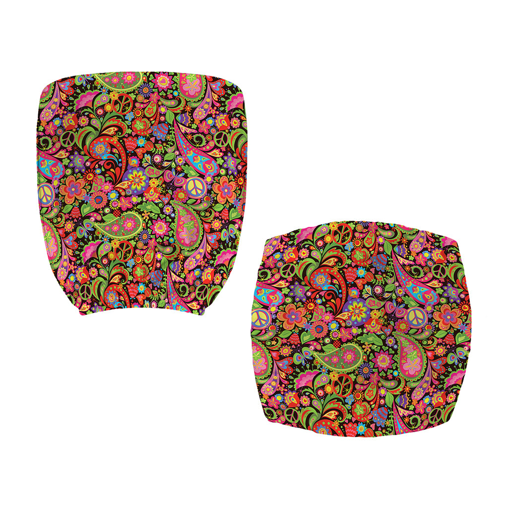 Colorful Hippie Peace Signs Print Office Chair Cover
