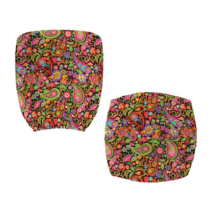 Colorful Hippie Peace Signs Print Office Chair Cover