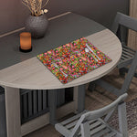 Colorful Hippie Peace Signs Print Placemat