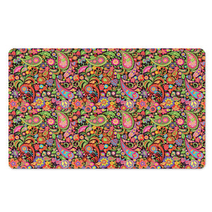 Colorful Hippie Peace Signs Print Polyester Doormat