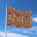 Colorful Hippie Peace Signs Print Polyester Flag