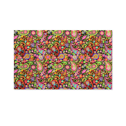 Colorful Hippie Peace Signs Print Polyester Flag