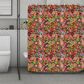 Colorful Hippie Peace Signs Print Polyester Shower Curtain