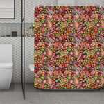 Colorful Hippie Peace Signs Print Polyester Shower Curtain