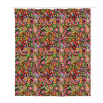Colorful Hippie Peace Signs Print Polyester Shower Curtain