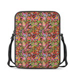 Colorful Hippie Peace Signs Print Rectangular Crossbody Bag
