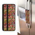 Colorful Hippie Peace Signs Print Refrigerator Handle Covers