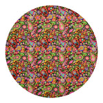Colorful Hippie Peace Signs Print Round Blanket
