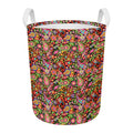 Colorful Hippie Peace Signs Print Round Laundry Basket