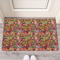 Colorful Hippie Peace Signs Print Rubber Doormat