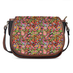 Colorful Hippie Peace Signs Print Saddle Bag
