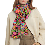Colorful Hippie Peace Signs Print Scarf