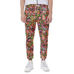 Colorful Hippie Peace Signs Print Scuba Joggers