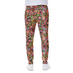 Colorful Hippie Peace Signs Print Scuba Joggers