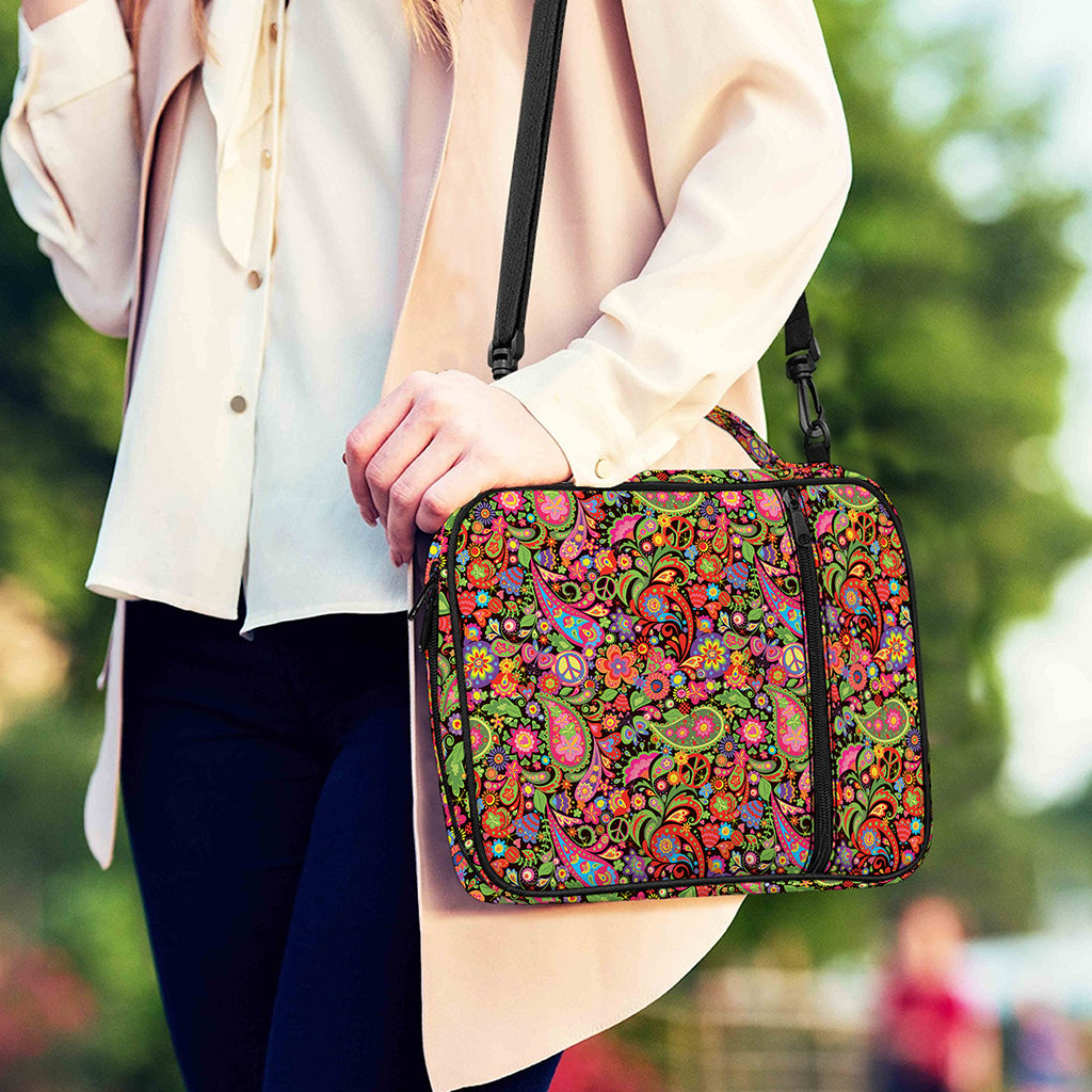 Colorful Hippie Peace Signs Print Shoulder Strap Bible Bag
