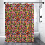 Colorful Hippie Peace Signs Print Shower Curtain