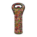 Colorful Hippie Peace Signs Print Single Neoprene Wine Tote