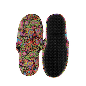 Colorful Hippie Peace Signs Print Slippers