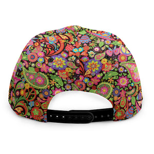 Colorful Hippie Peace Signs Print Snapback Cap