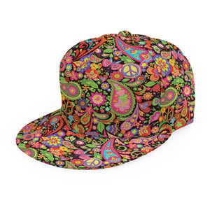 Colorful Hippie Peace Signs Print Snapback Cap