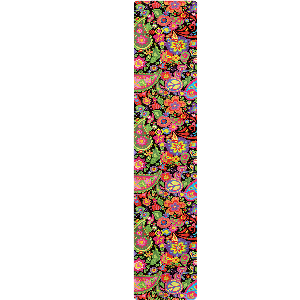 Colorful Hippie Peace Signs Print Table Runner