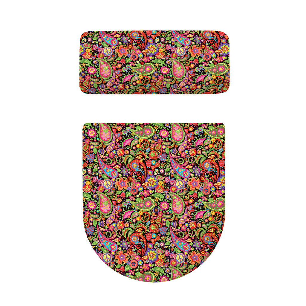 Colorful Hippie Peace Signs Print Toilet Lid And Tank Cover Set