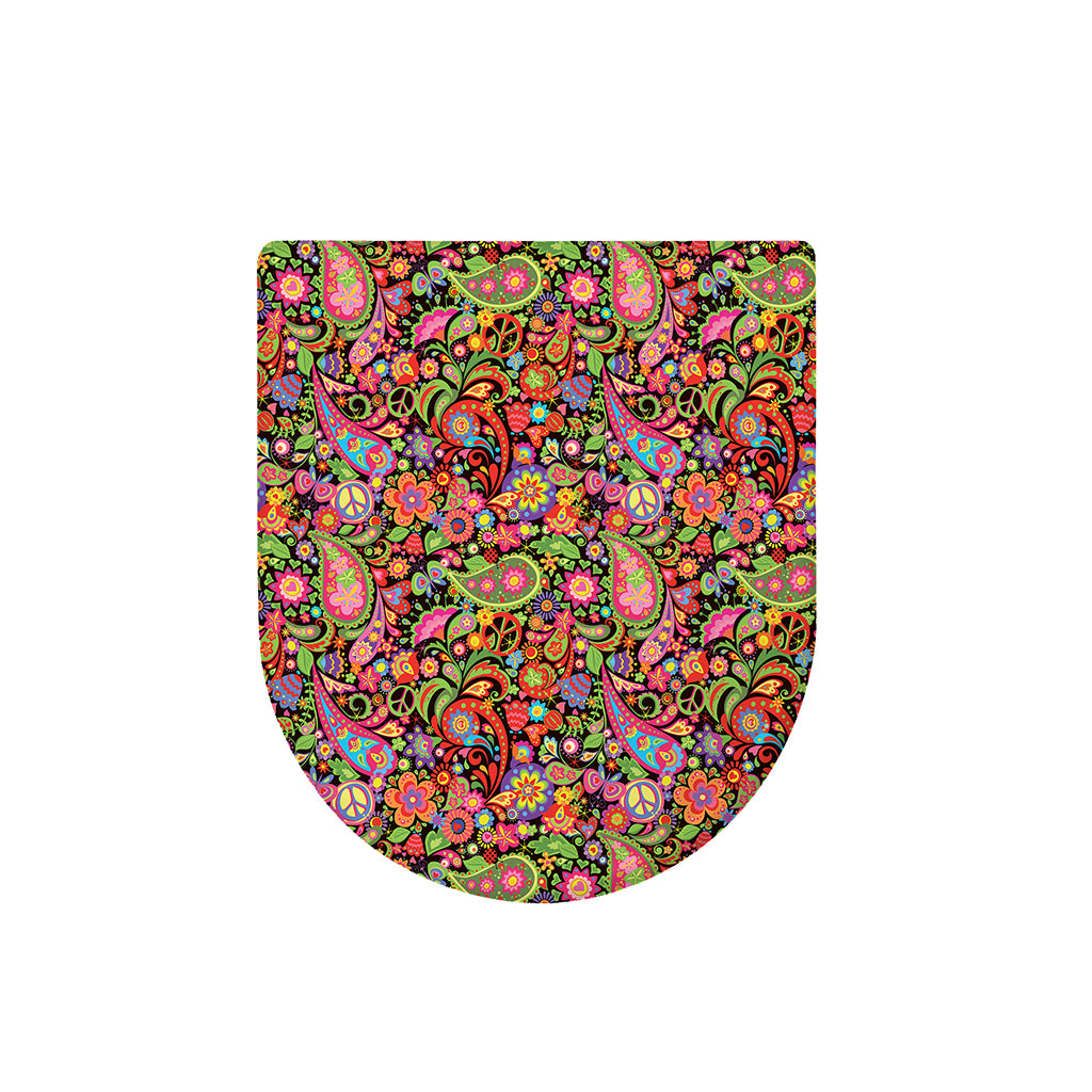 Colorful Hippie Peace Signs Print Toilet Lid Cover