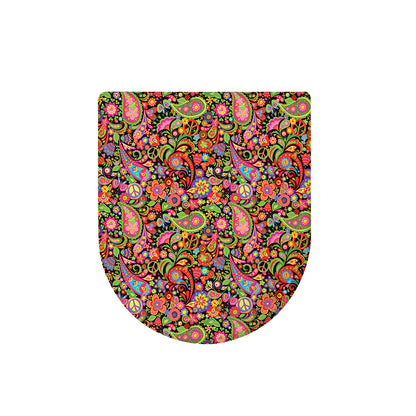Colorful Hippie Peace Signs Print Toilet Lid Cover