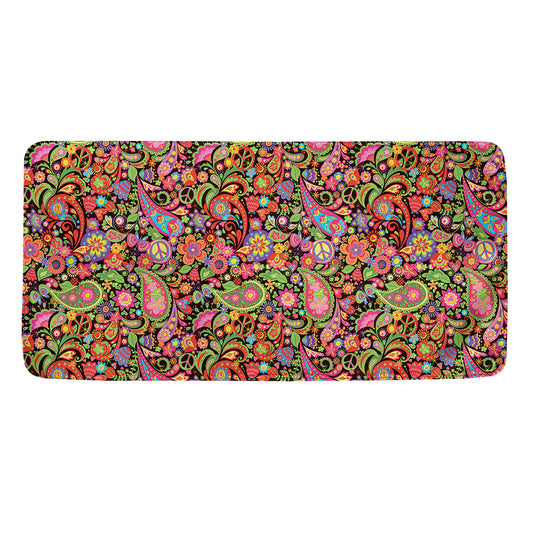 Colorful Hippie Peace Signs Print Towel
