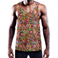 Colorful Hippie Peace Signs Print Men's Workout Tank Top