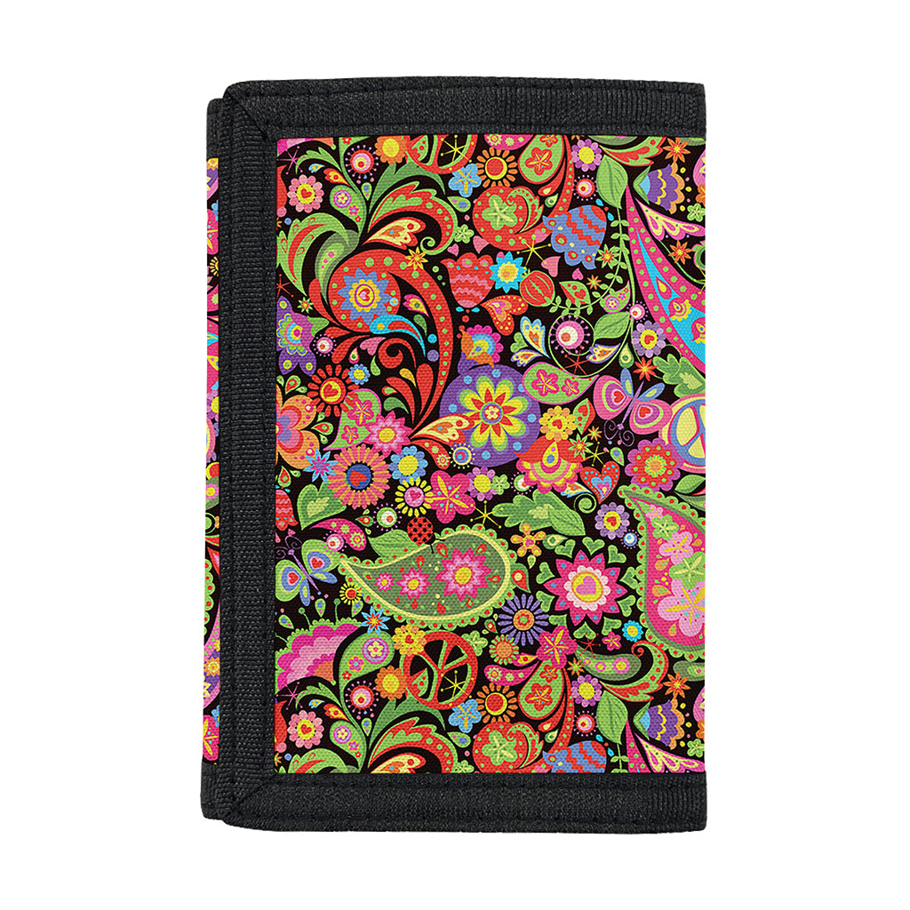Colorful Hippie Peace Signs Print Trifold Wallet