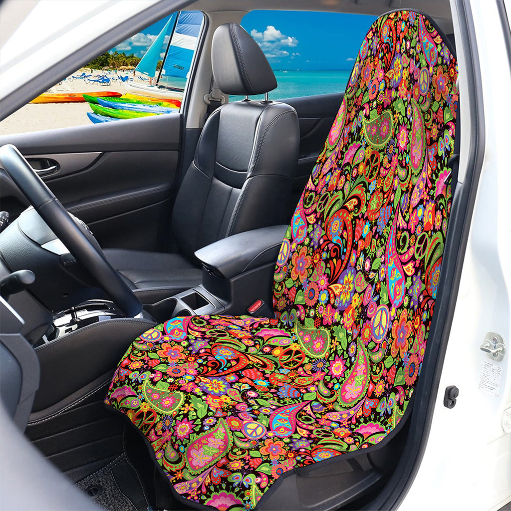 Colorful Hippie Peace Signs Print Waterproof Car Seat Cover