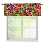 Colorful Hippie Peace Signs Print Window Valance
