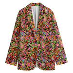 Colorful Hippie Peace Signs Print Women's Blazer